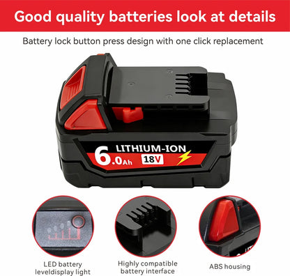 18V Lithium-ion Replacement Battery for M18 Cordless Power Tools