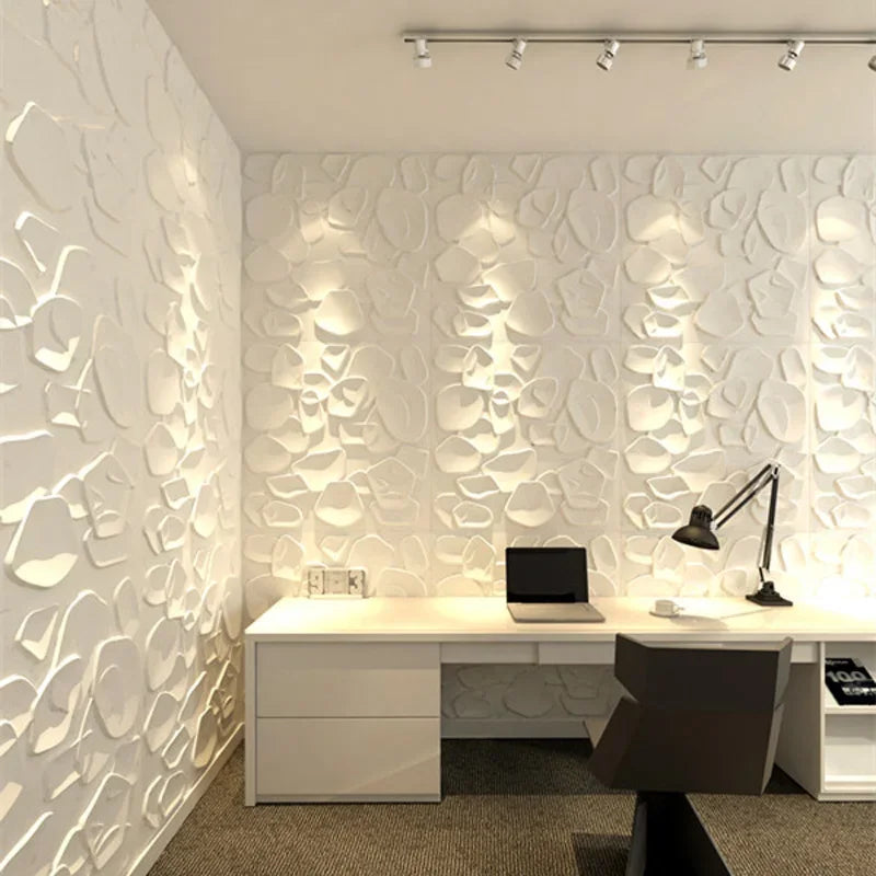 3D Geometric PVC Wall Panel Pack of 12 19.6x19.6in Modern Style