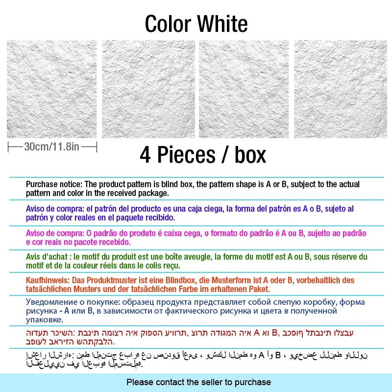 3D Stone Brick PVC Wall Panel Pack of 4 11.8x11.8in Modern Style