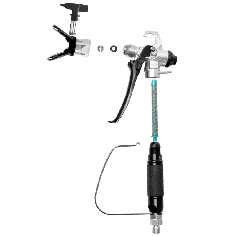 Gun with tip guard detached – Steel Airless Spray Gun with Swivel, 517 Tip
