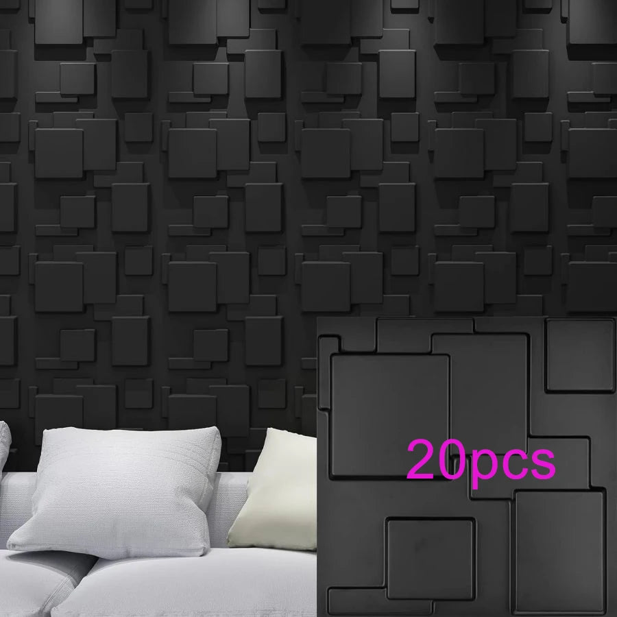 3D Geometric PVC Wall Panels 30-Pack 11.8x11.8in Modern Style Waterproof