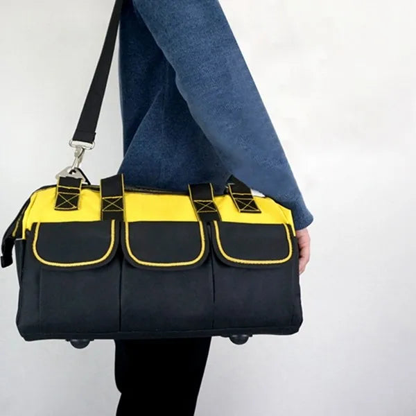 Carrying the tool bag on the shoulder – Heavy-Duty Waterproof Tool Bag with Strap