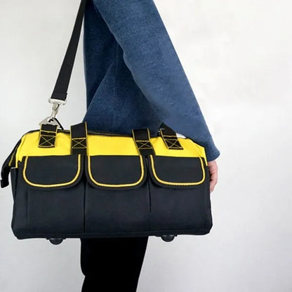 Carrying the tool bag on the shoulder – Heavy-Duty Waterproof Tool Bag with Strap