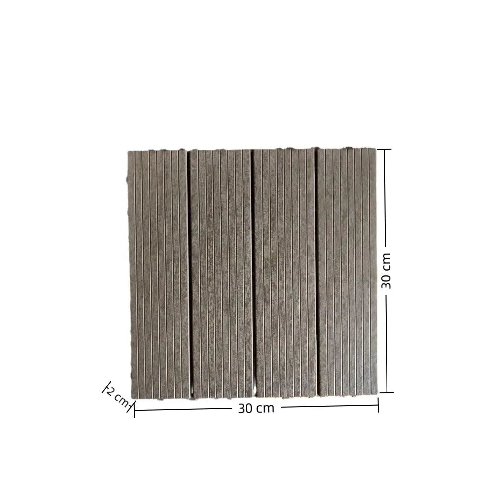 Anti-Corrosion Plastic Balcony Flooring 11.81x11.81in Waterproof DIY Interlocking Deck Tiles
