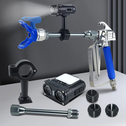 LED light, mounts and pole – Airless Spray Gun LED Sensor Light, Rechargeable