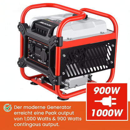 1000W Portable Inverter Generator 105cc 4-Stroke Gasoline 230V AC USB for Camping Motorhome