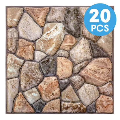 3D Faux Stone Self-Adhesive Wall Panels 10-20 Pack 9.7sqft Grey