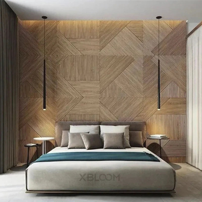 3D Wave Stripe PVC Wall Panel Pack of 4 19.6x19.6in Modern Style