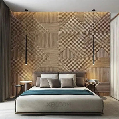 3D Wave Stripe PVC Wall Panel Pack of 4 19.6x19.6in Modern Style