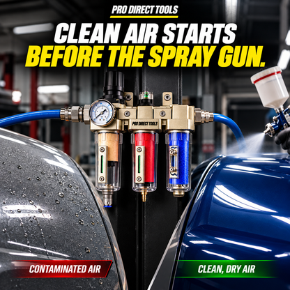 Filter fitted before a spray gun – AirPure 3 Three-Stage Compressed Air Filter & Dryer