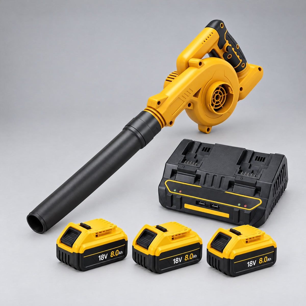 DeWalt Compatible 2-in-1 Cordless Leaf Blower & Vacuum – 3-battery kit with dual charger