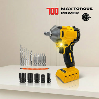 Impact wrench with sockets and bits – DeWalt-compatible