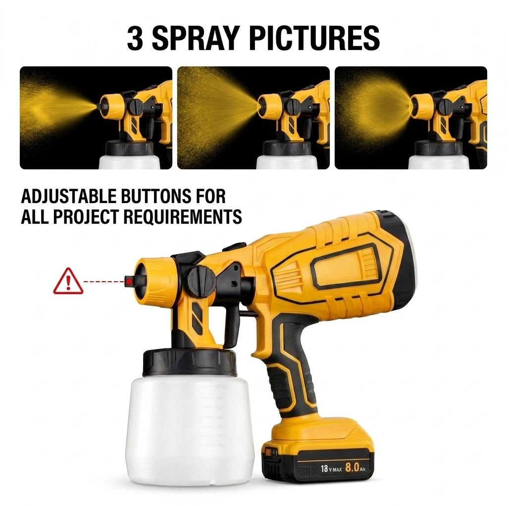 Dewalt Compatible Pro Paint Sprayer + Battery Power Bundle & Accessories