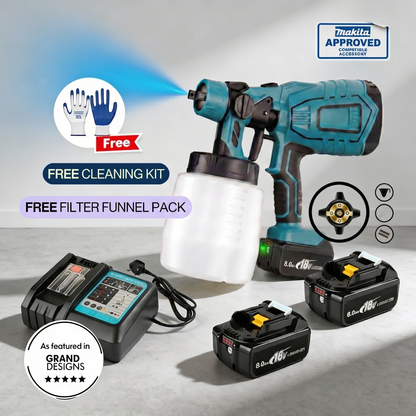 Makita Compatible Pro Paint Sprayer + Battery Power Bundle & Accessories