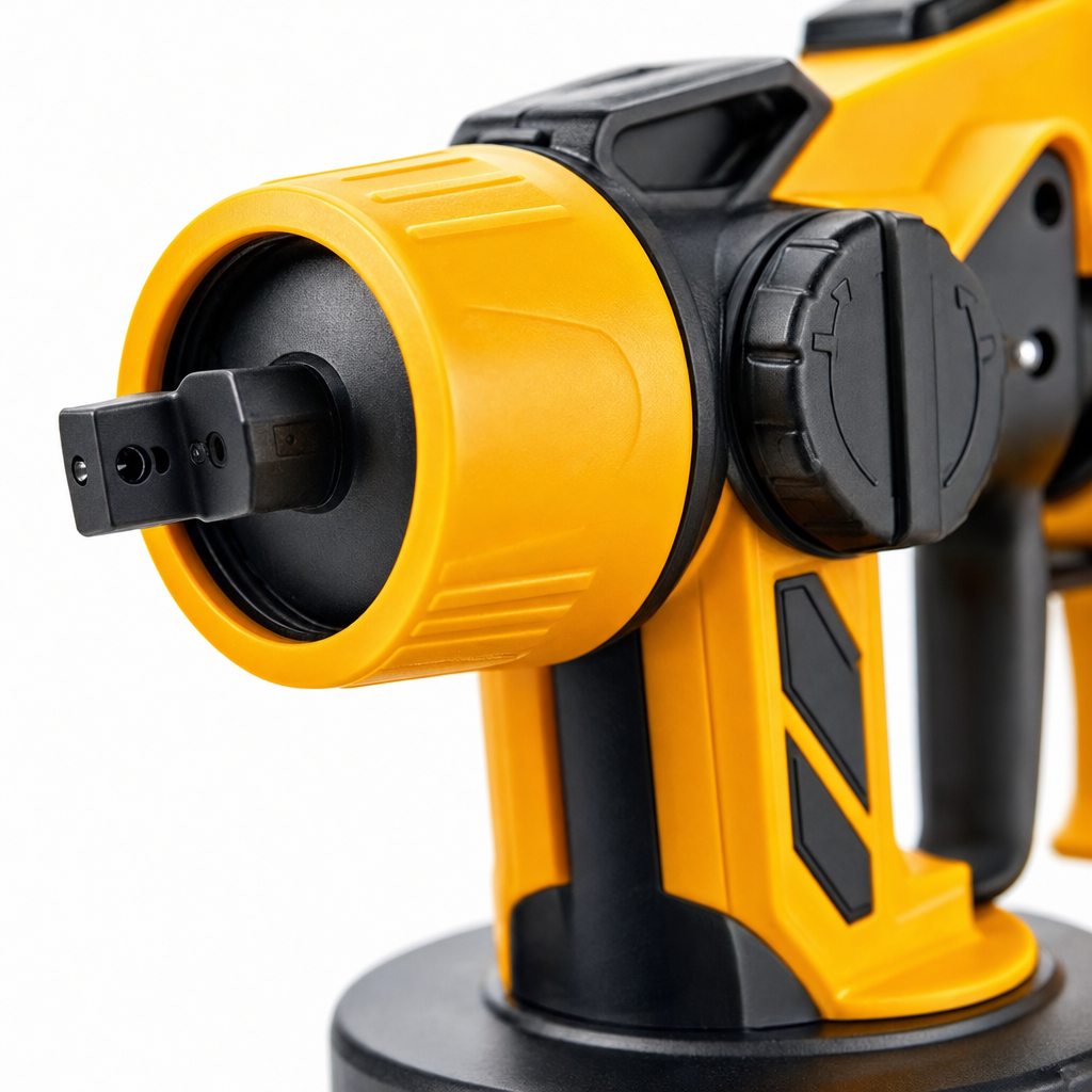 Spray nozzle and pattern dial close-up – DeWalt-compatible