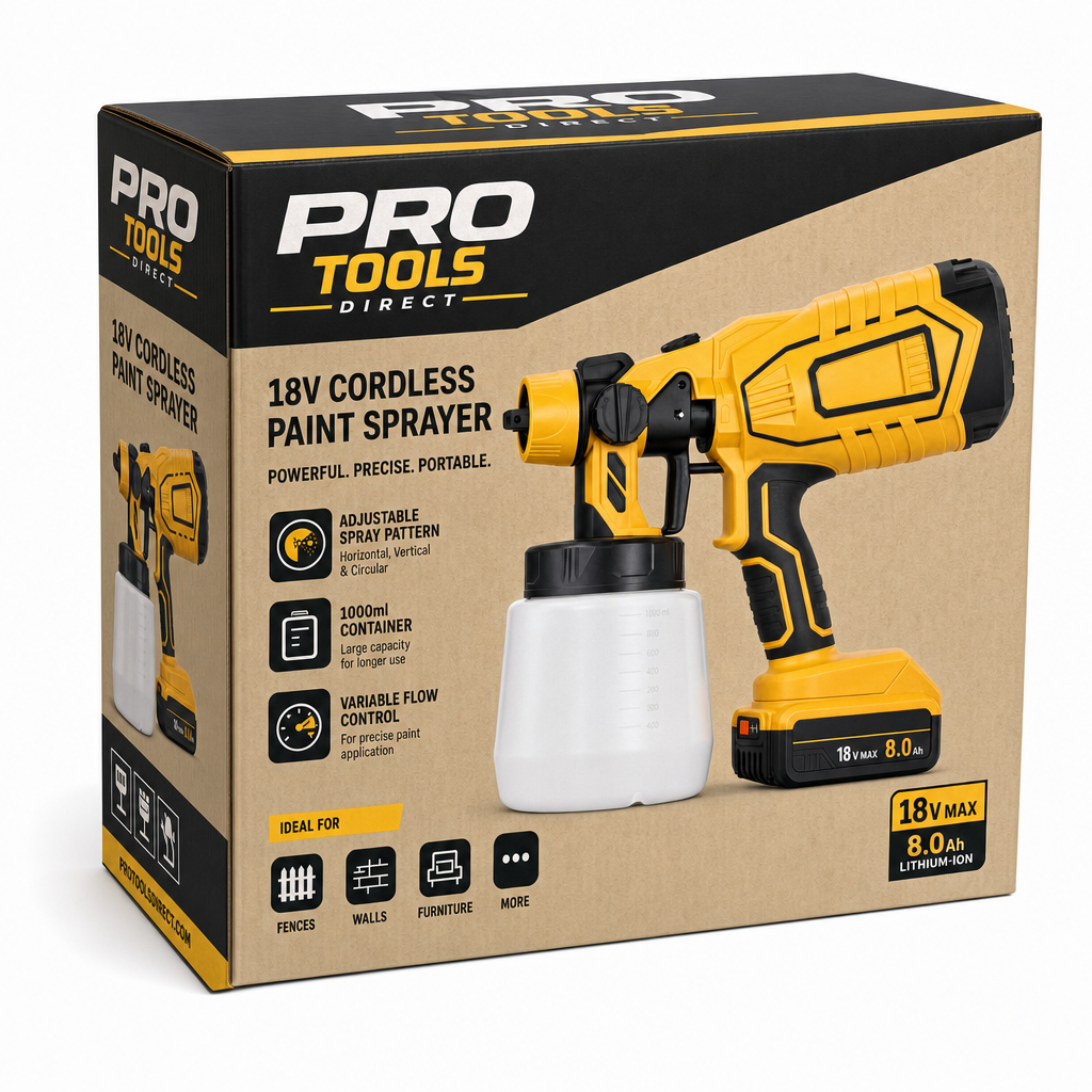 DeWalt Compatible 18V Cordless Paint Sprayer – Lightweight, High-Precision HVLP