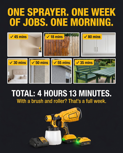 Dewalt Compatible Pro Paint Sprayer + Battery Power Bundle & Accessories
