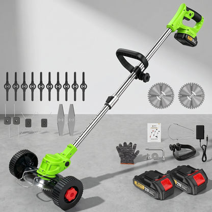 Makita Compatible Cordless Grass Trimmer Adjustable Length Lawn Mower Wheels Handheld Brush Cutter Weed Eater for Makita 18V Battery Pin