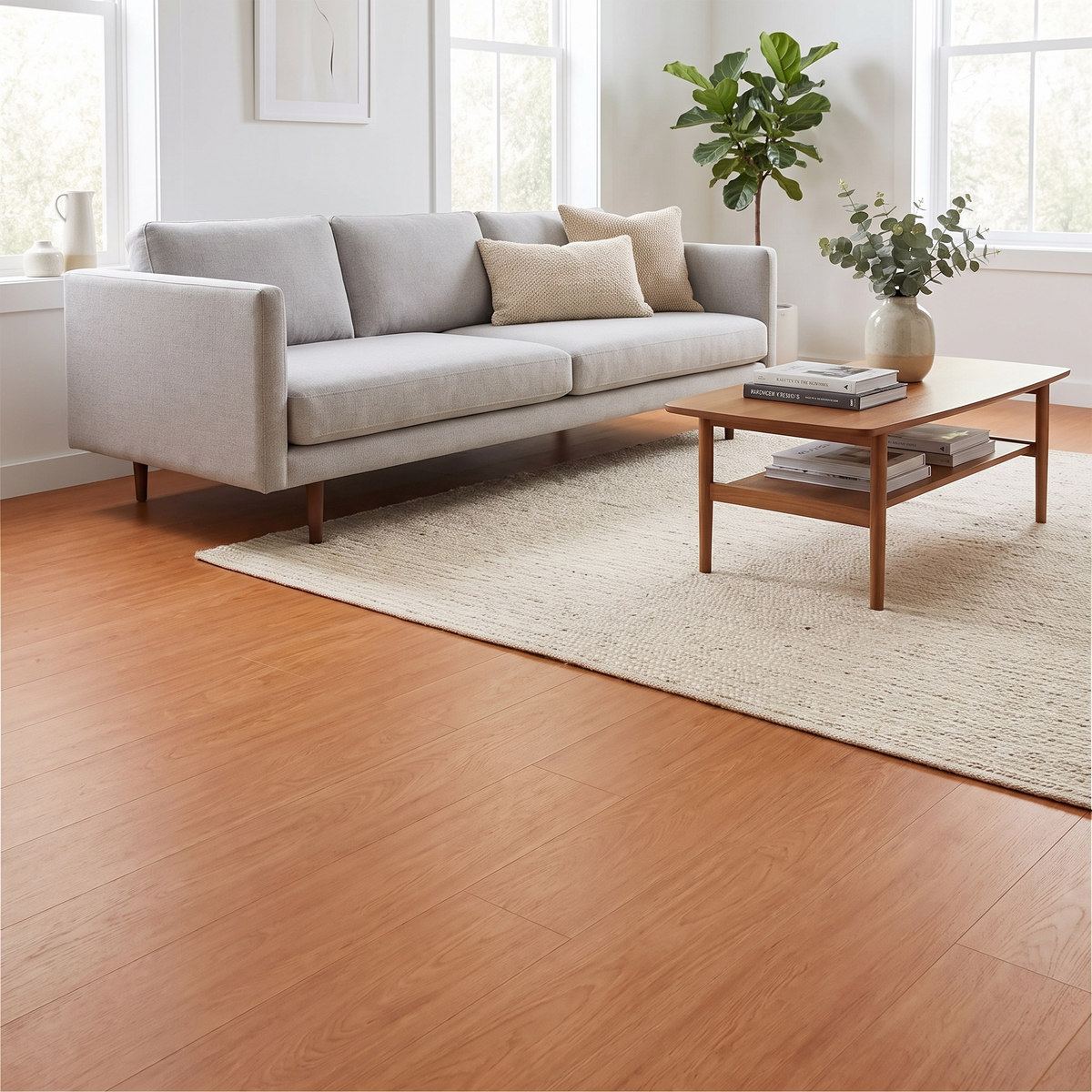 10-Pack Self-Adhesive PVC Floor Stickers 15.75x5.98in Wood Grain Waterproof