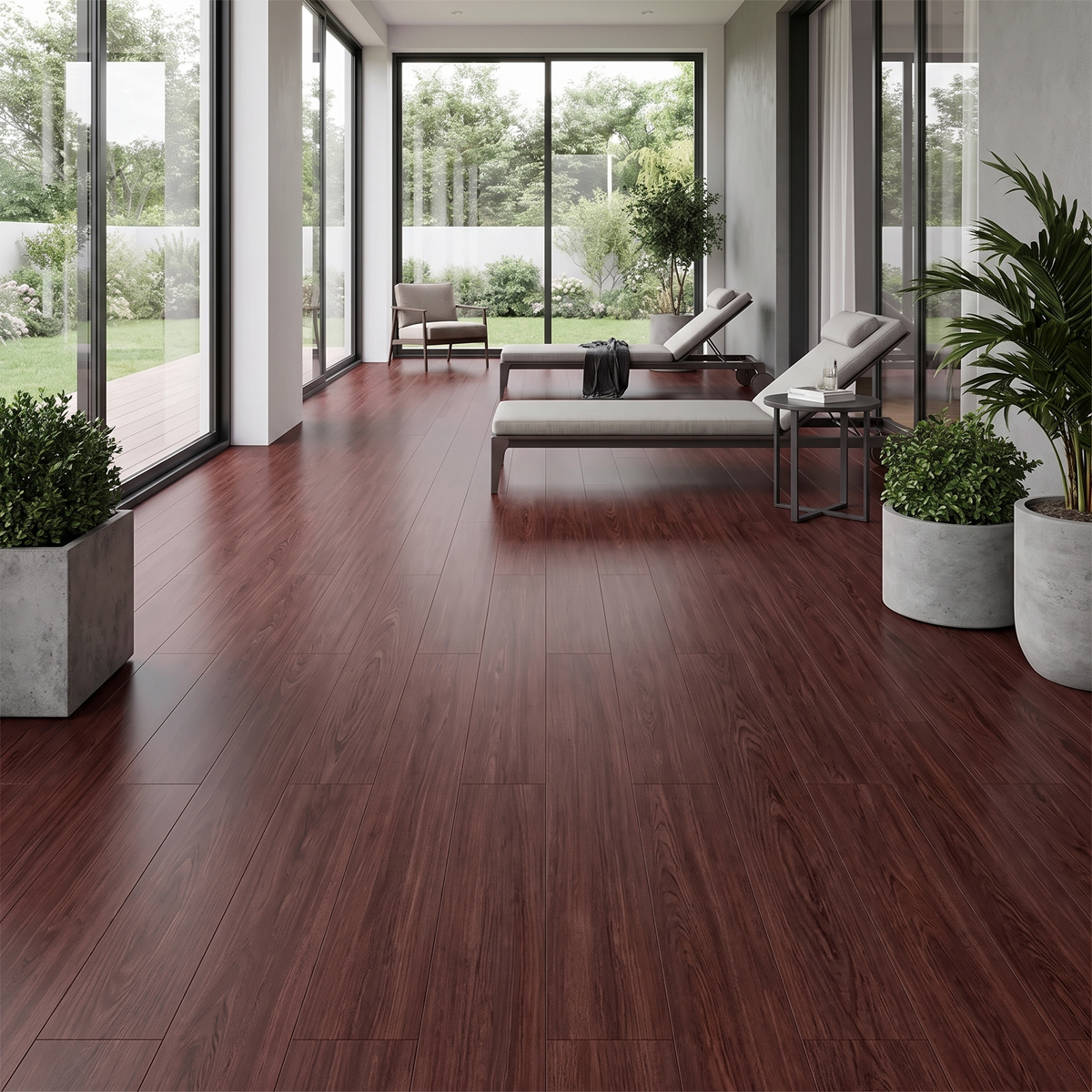 10-Pack Self-Adhesive PVC Floor Stickers 15.75x5.98in Wood Grain Waterproof