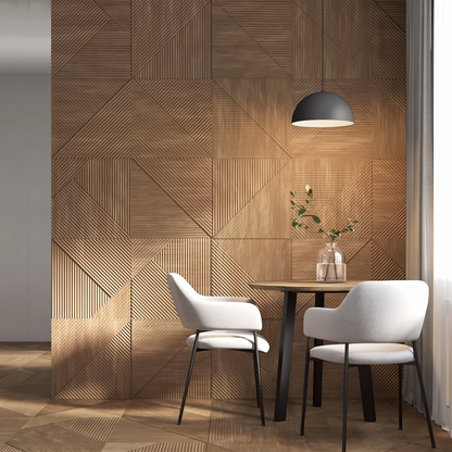 3D Wave Stripe PVC Wall Panel Pack of 4 19.6x19.6in Modern Style