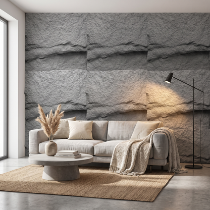 3D Stone Brick PVC Wall Panel Pack of 4 11.8x11.8in Modern Style