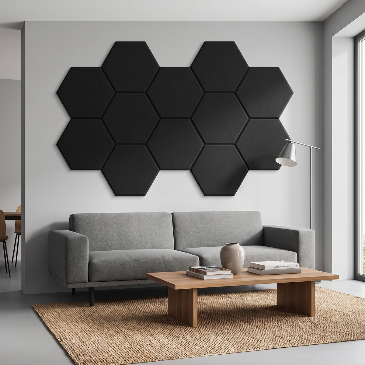 Self-Adhesive Hexagon Acoustic Foam Wall Panels 18-Pack Sound Insulation for Studio Office