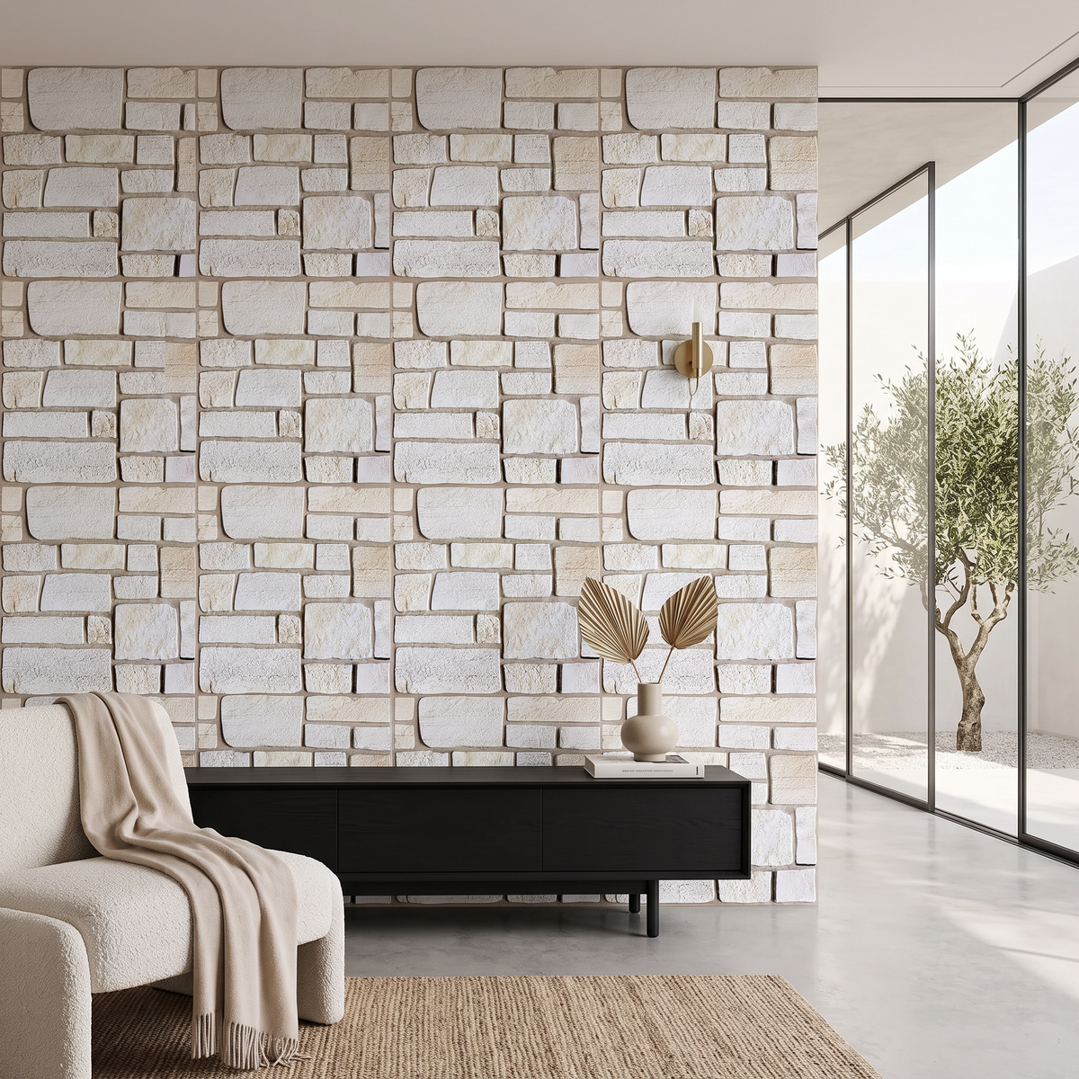 3D Faux Stone Self-Adhesive Wall Panels 10-Pack 9.7sqft Vintage Style