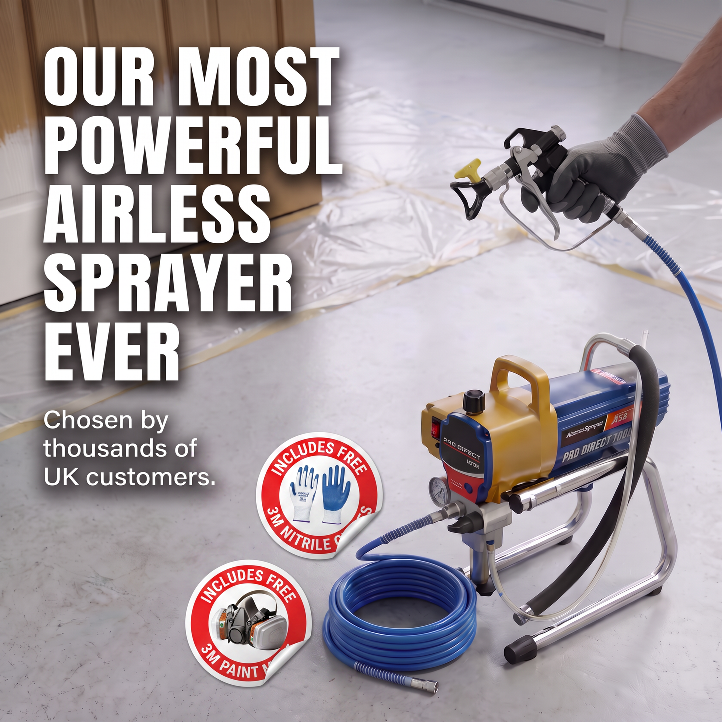 220V Pro Airless Paint Sprayer – 1500W for Interior and Exterior Use