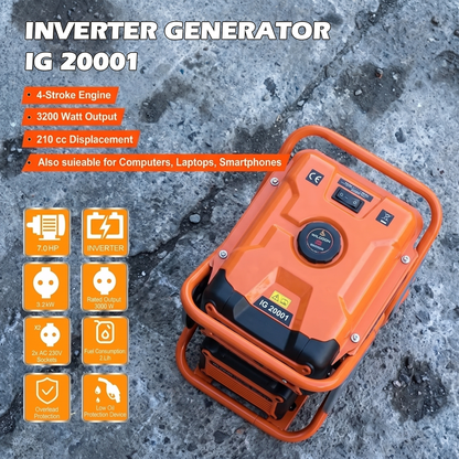 Generator outputs – 3200W Open-Frame Petrol Generator, 210cc