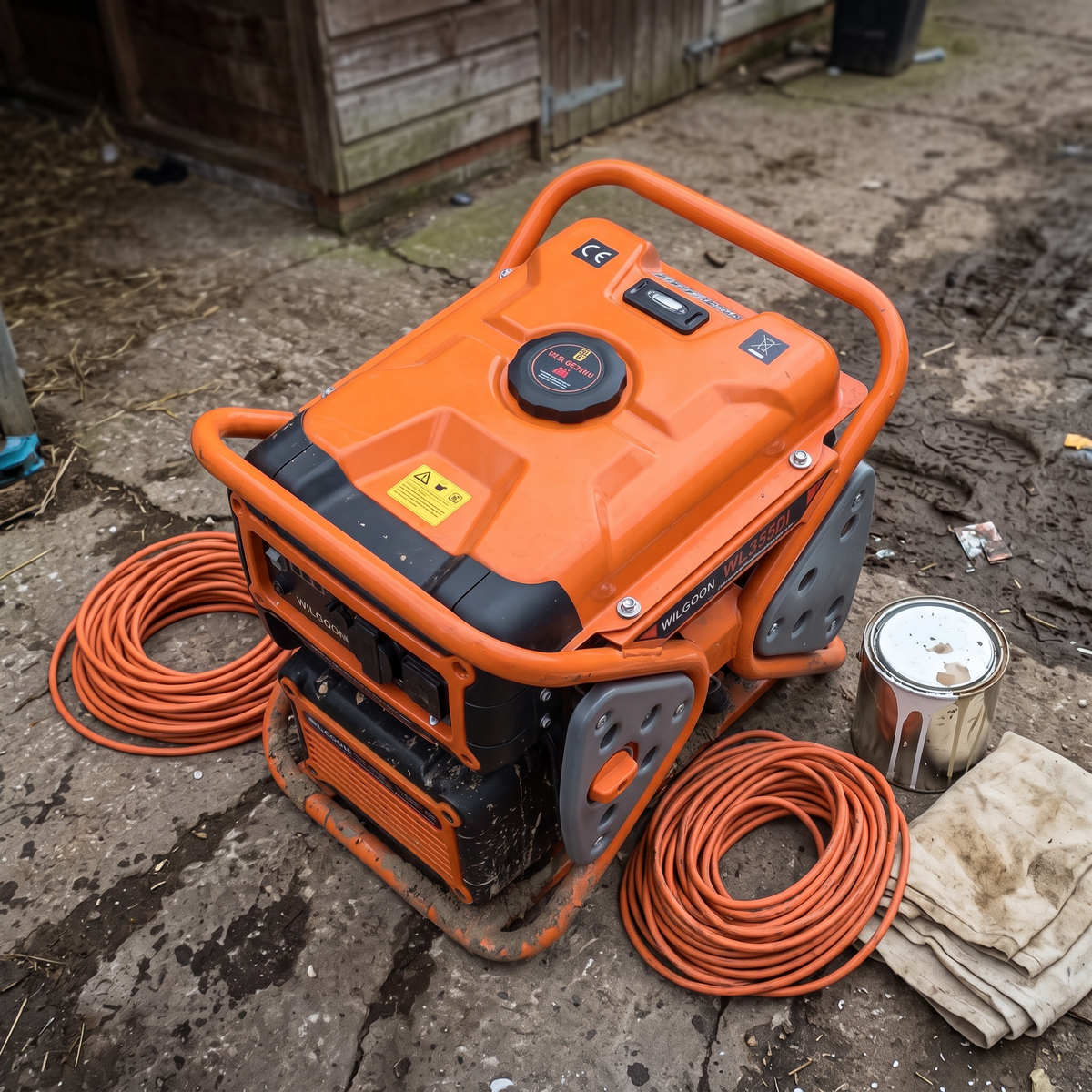 Generator with extension lead – 3200W Open-Frame Petrol Generator, 210cc