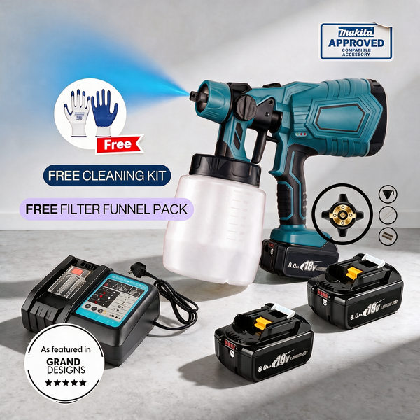 Makita Compatible Pro Paint Sprayer + Battery Power Bundle & Accessories