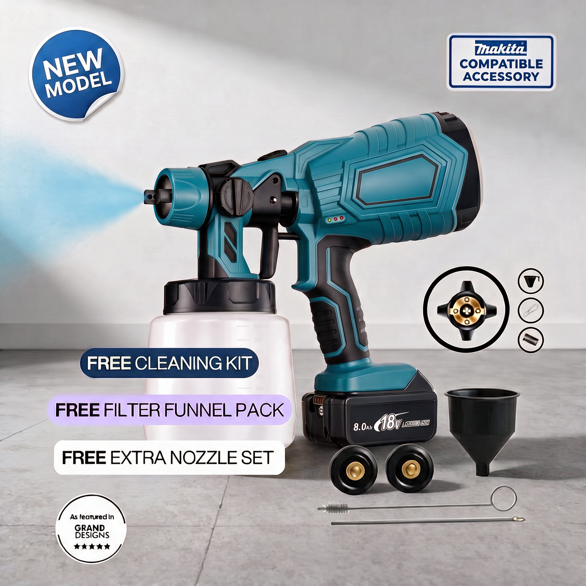 Makita Compatible 18v Cordless Paint Sprayer