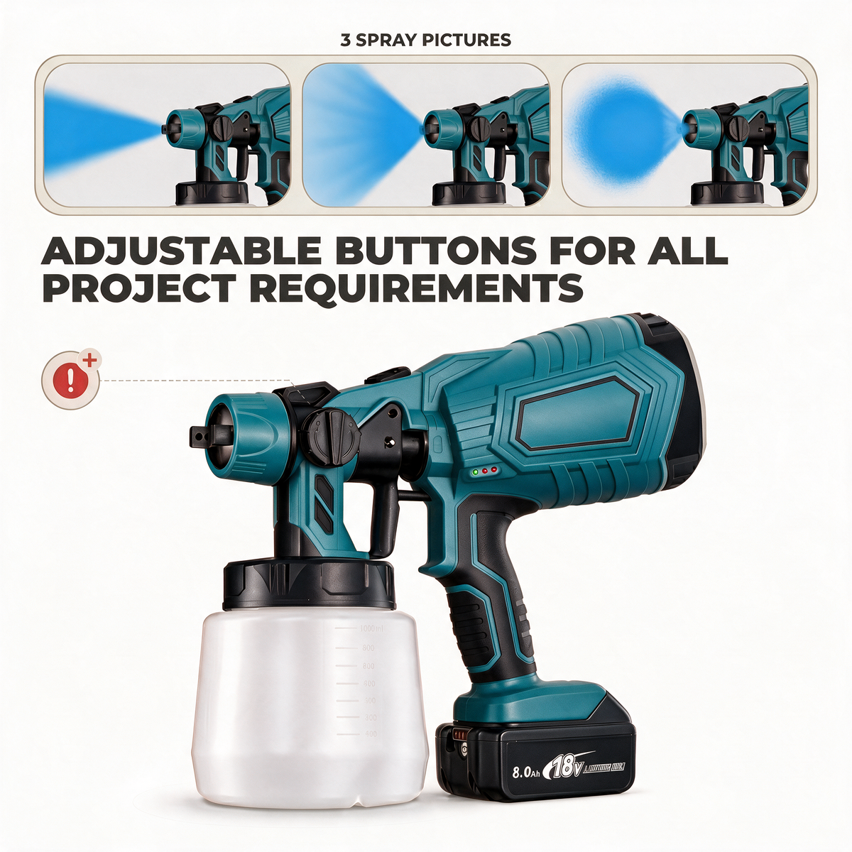 Makita Compatible Pro Paint Sprayer + Battery Power Bundle & Accessories
