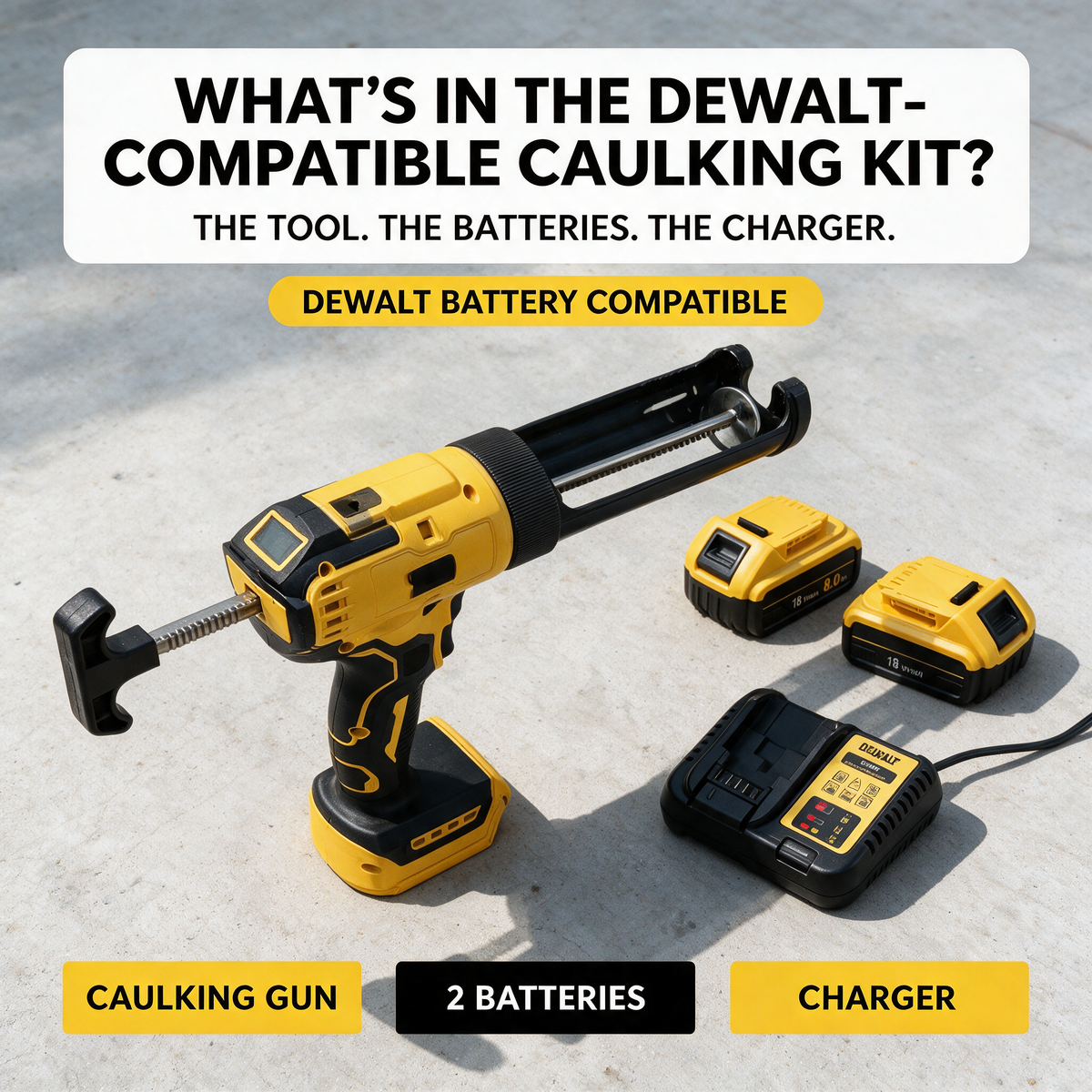 What's in the kit – DeWalt-compatible