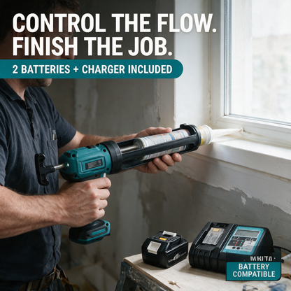 Sealing a window, battery and charger beside – Makita-compatible