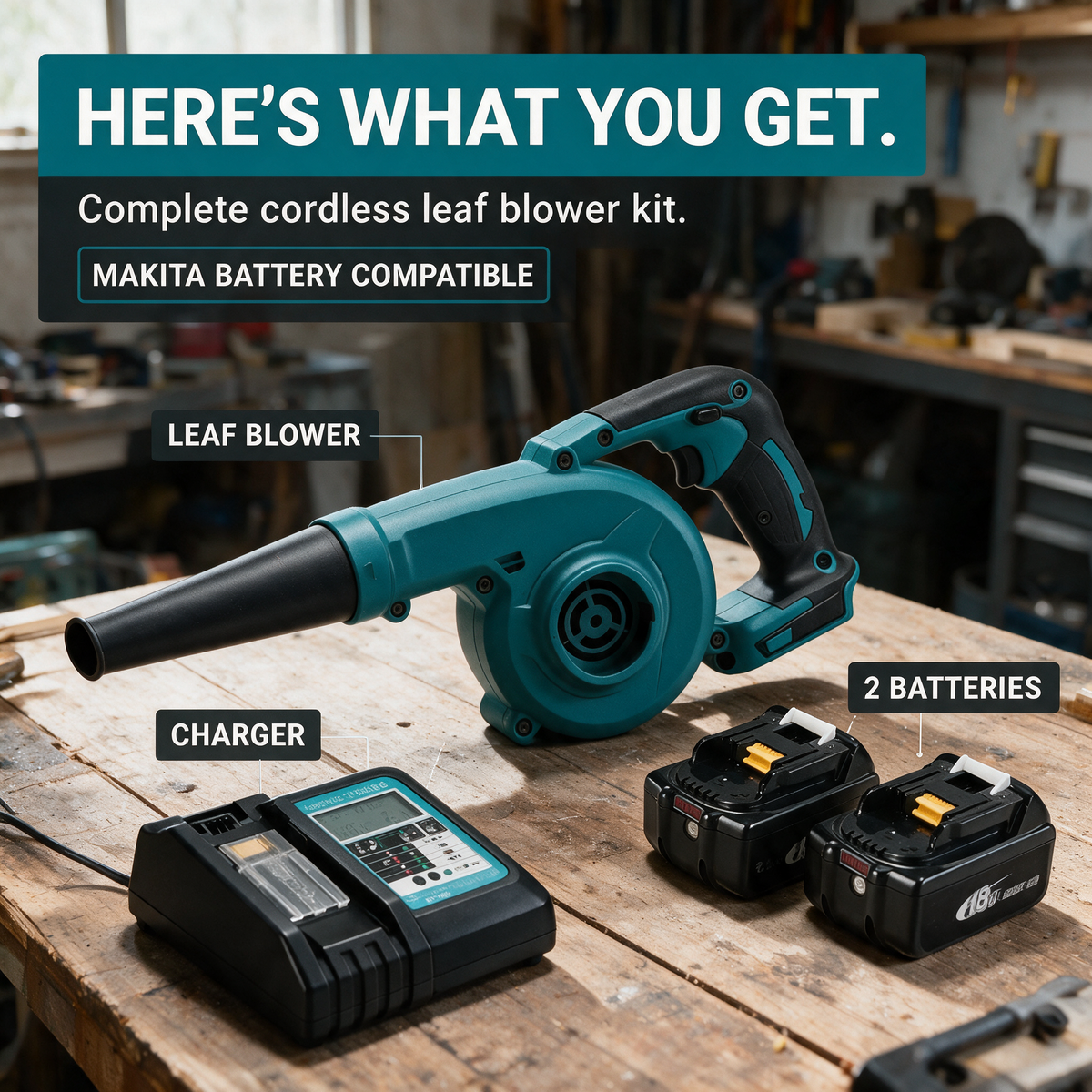 What you get in the blower kit – Makita-compatible