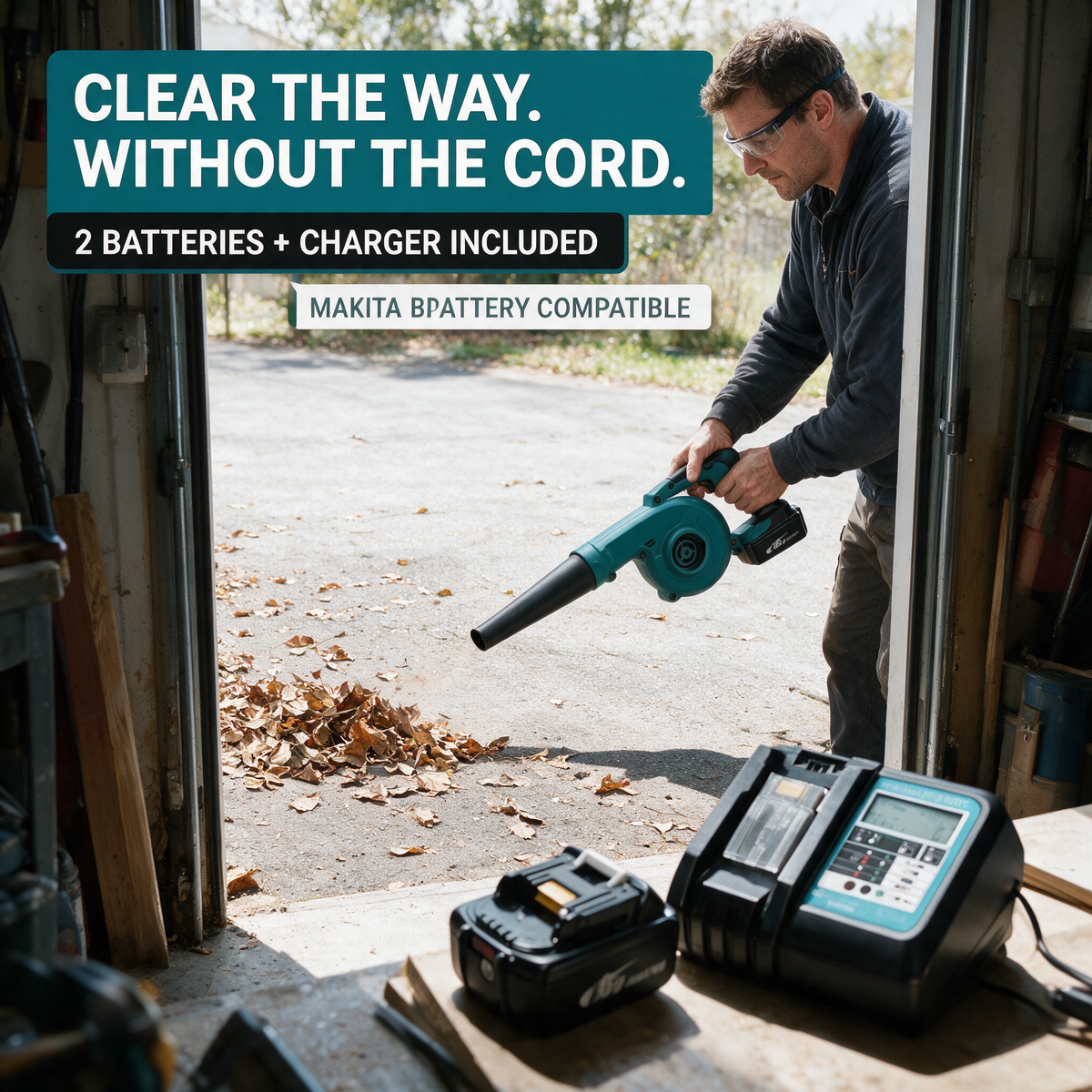 Clearing a garage doorway – Makita-compatible