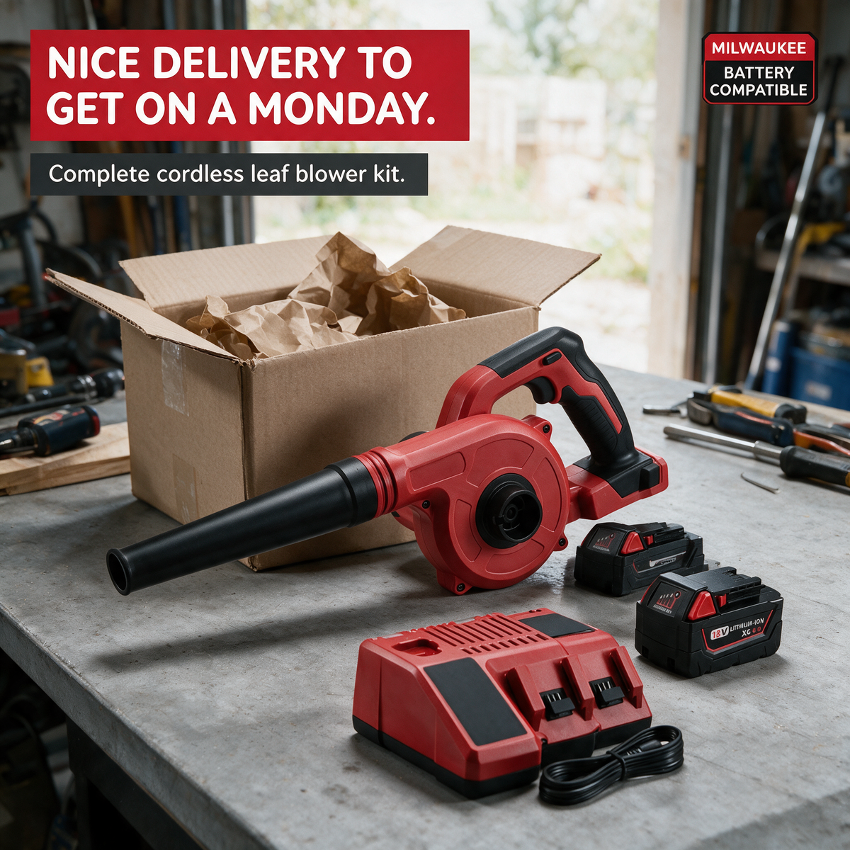 Unboxing the blower kit – Milwaukee-compatible