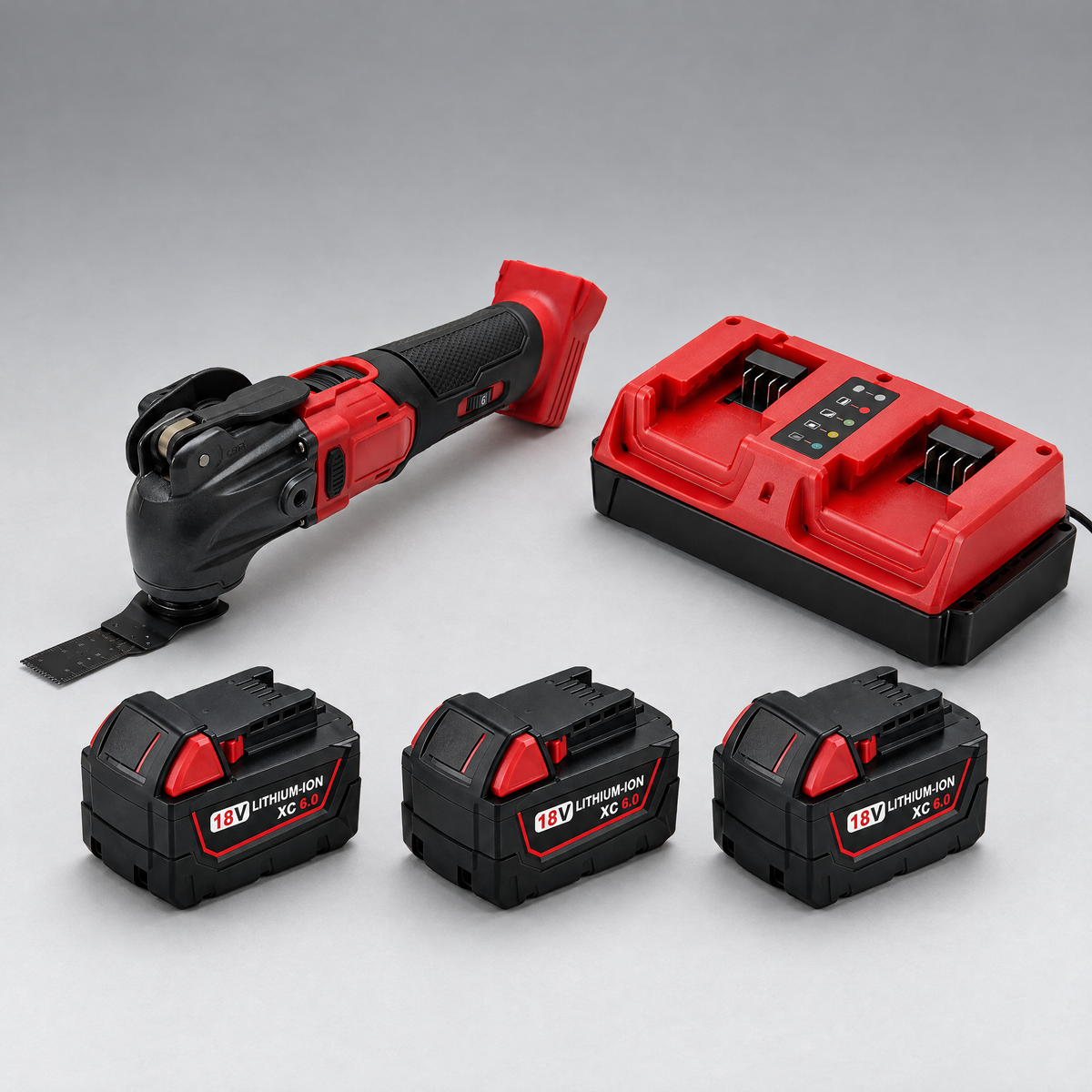Multi-tool with 3 batteries and dual charger – Milwaukee-compatible