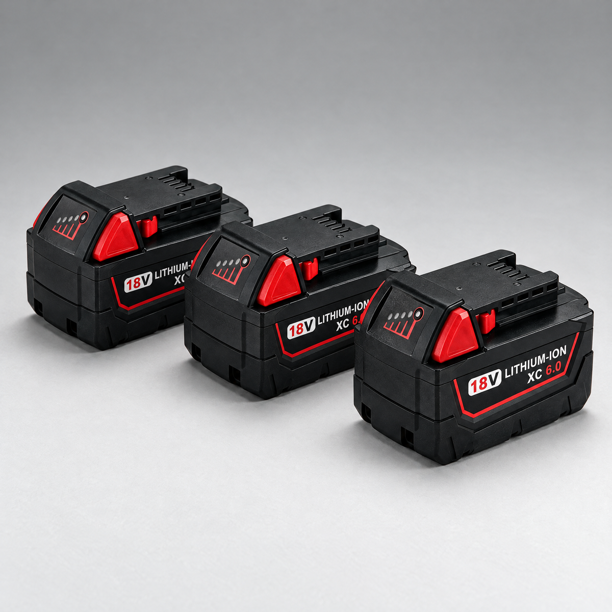 Three 18V 6.0Ah batteries – Milwaukee-compatible