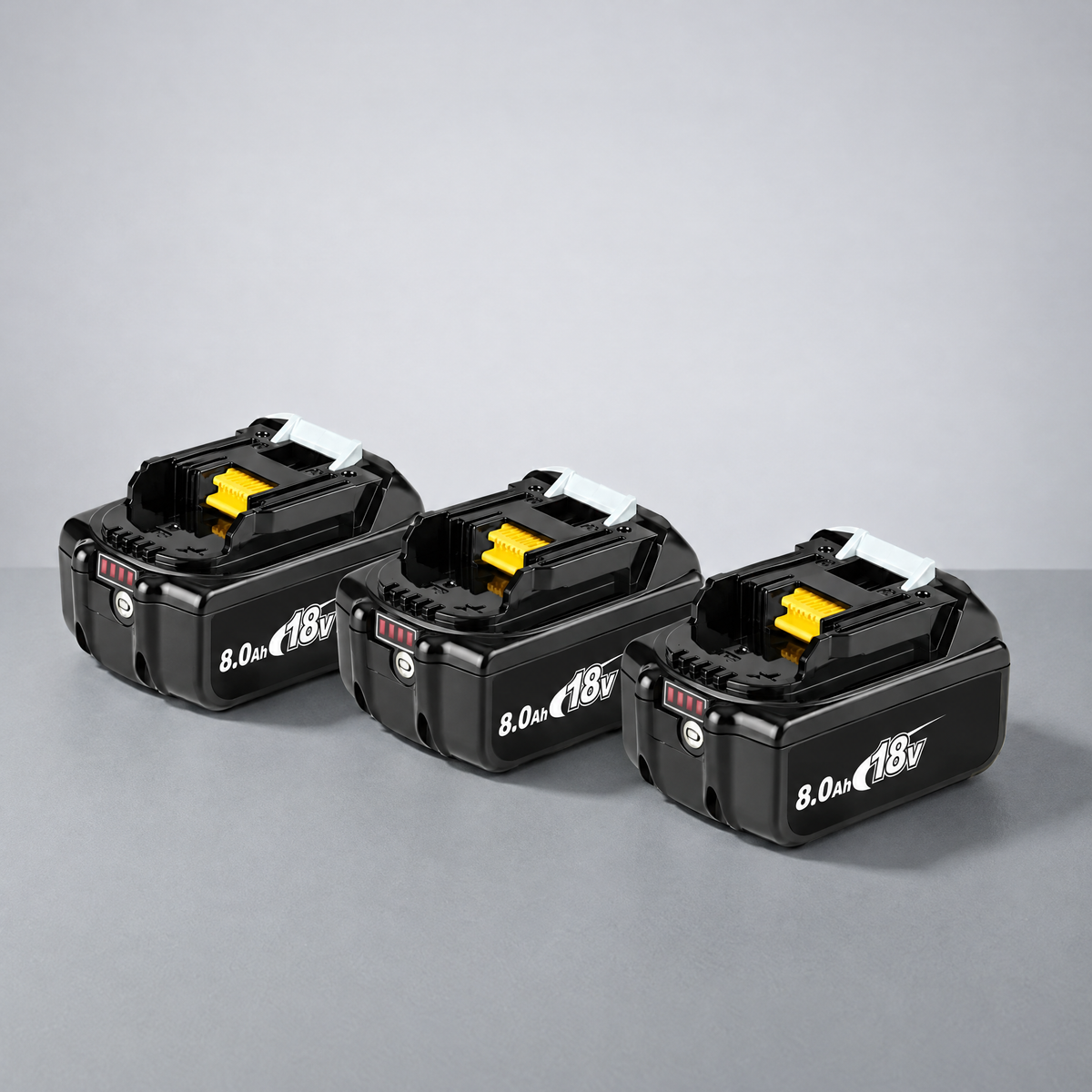 Three 18V 8.0Ah batteries – Makita-compatible
