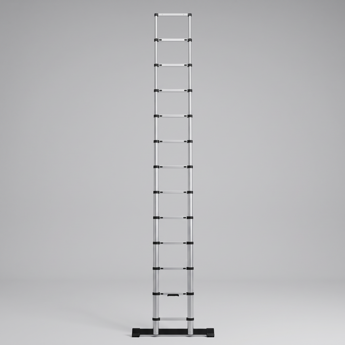 Stainless steel telescopic ladder, fully extended