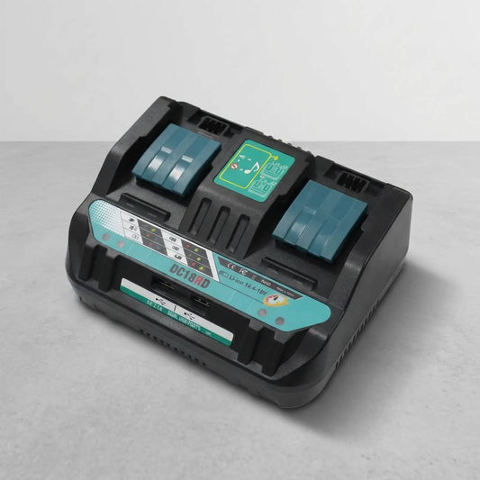 Makita Compatible Dual-Port Rapid Battery Charger 14.4-18V Lithium Batteries DC18RD