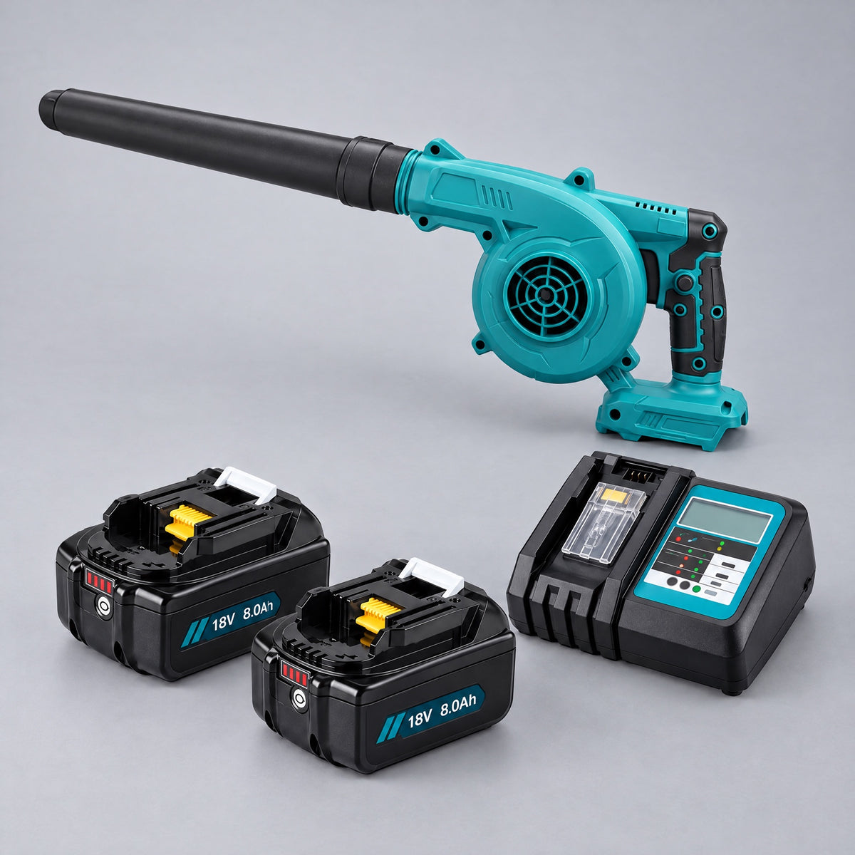 Makita Compatible 2-in-1 Cordless Leaf Blower & Vacuum – 2-battery kit with charger