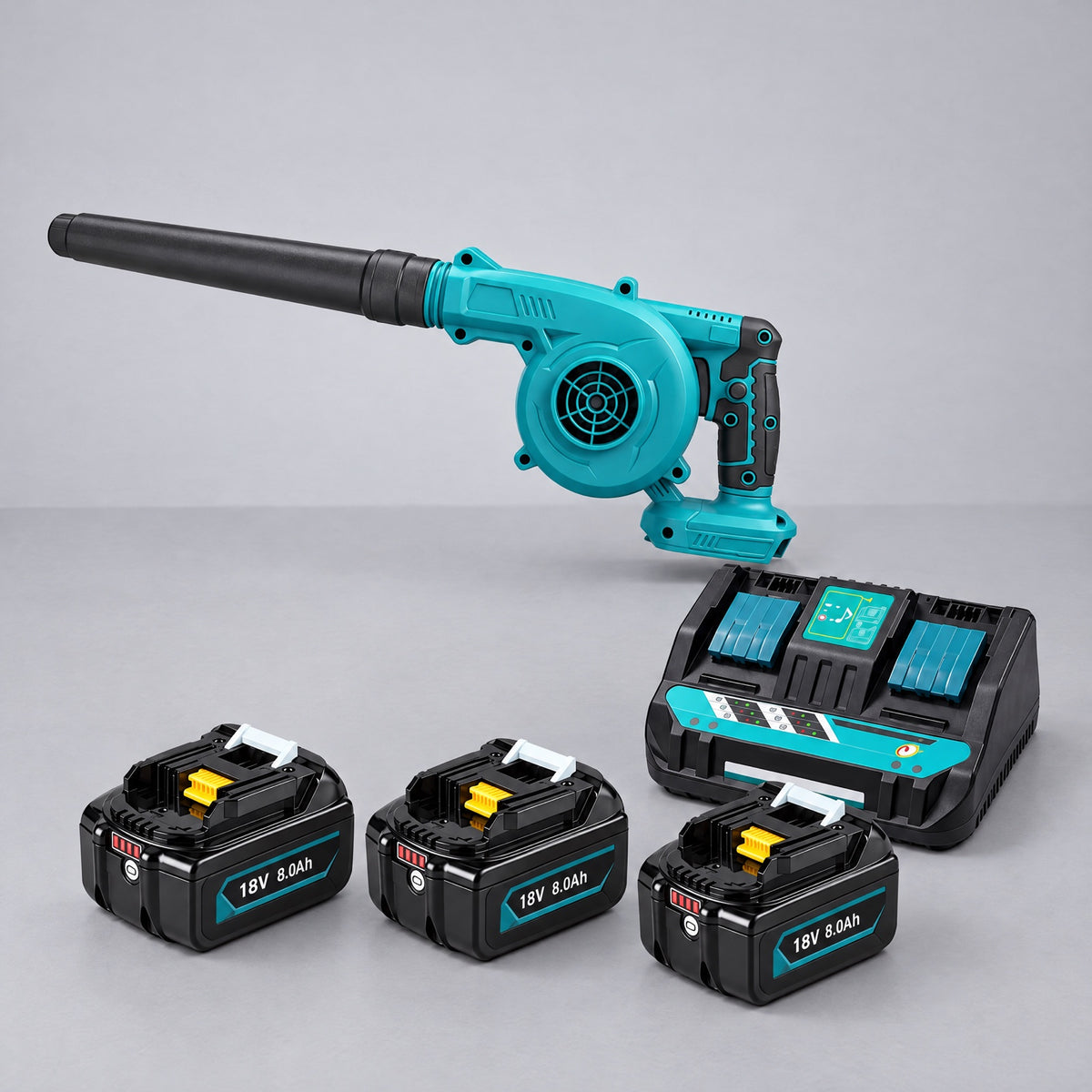 Makita Compatible 2-in-1 Cordless Leaf Blower & Vacuum – 3-battery kit with dual charger