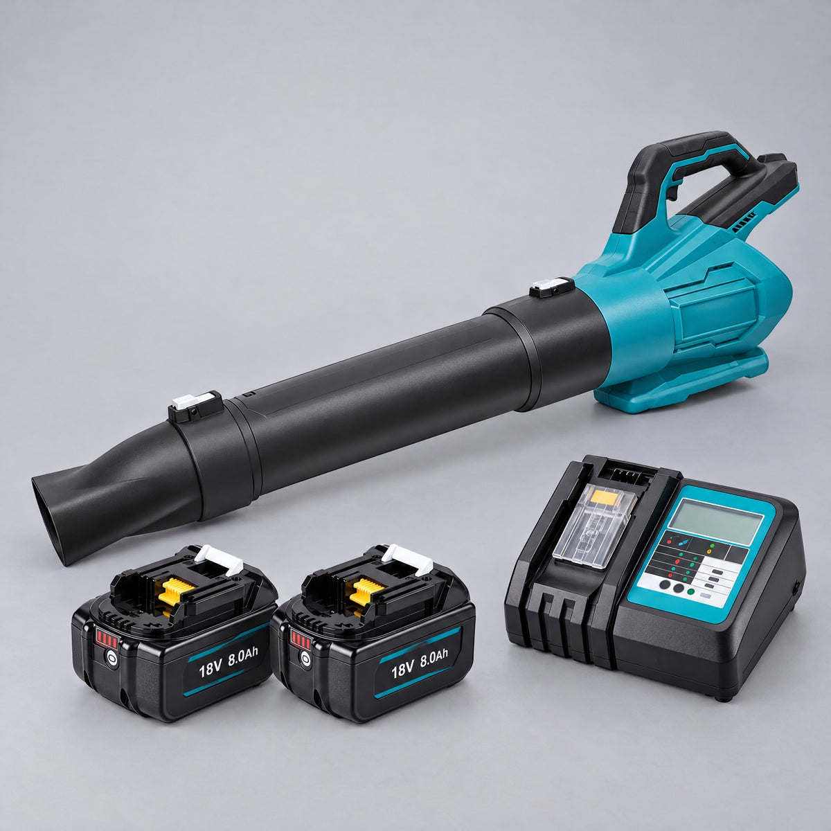 Makita Compatible Heavy-Duty Brushless Leaf Blower – 2-battery kit with charger
