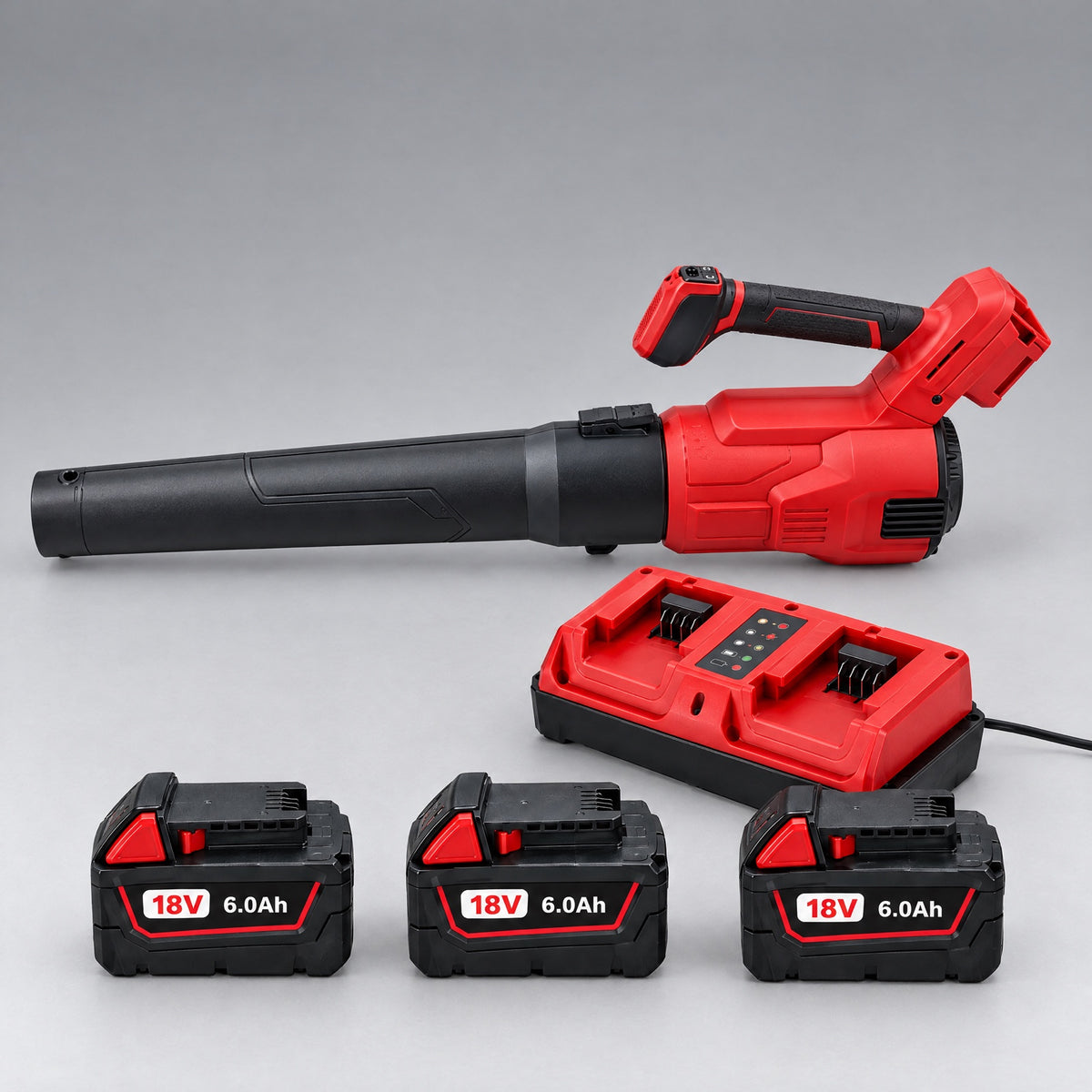 Milwaukee Compatible Heavy-Duty Brushless Leaf Blower – 3-battery kit with dual charger