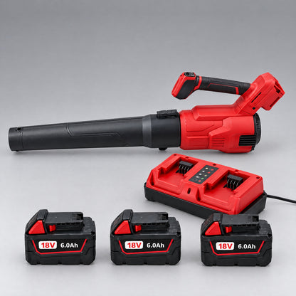 Milwaukee Compatible Heavy-Duty Brushless Leaf Blower – 3-battery kit with dual charger