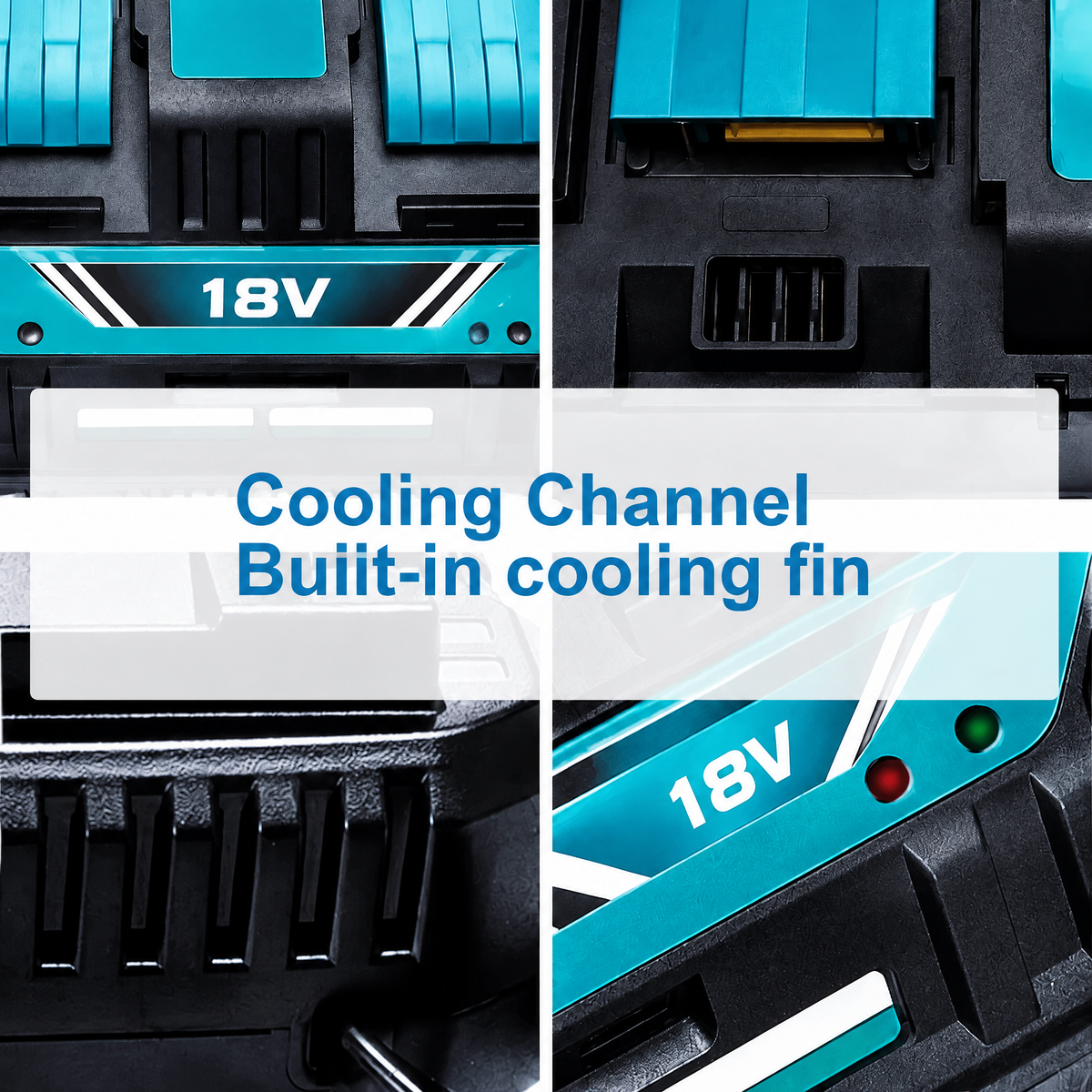 Built-in cooling channel – Makita-compatible